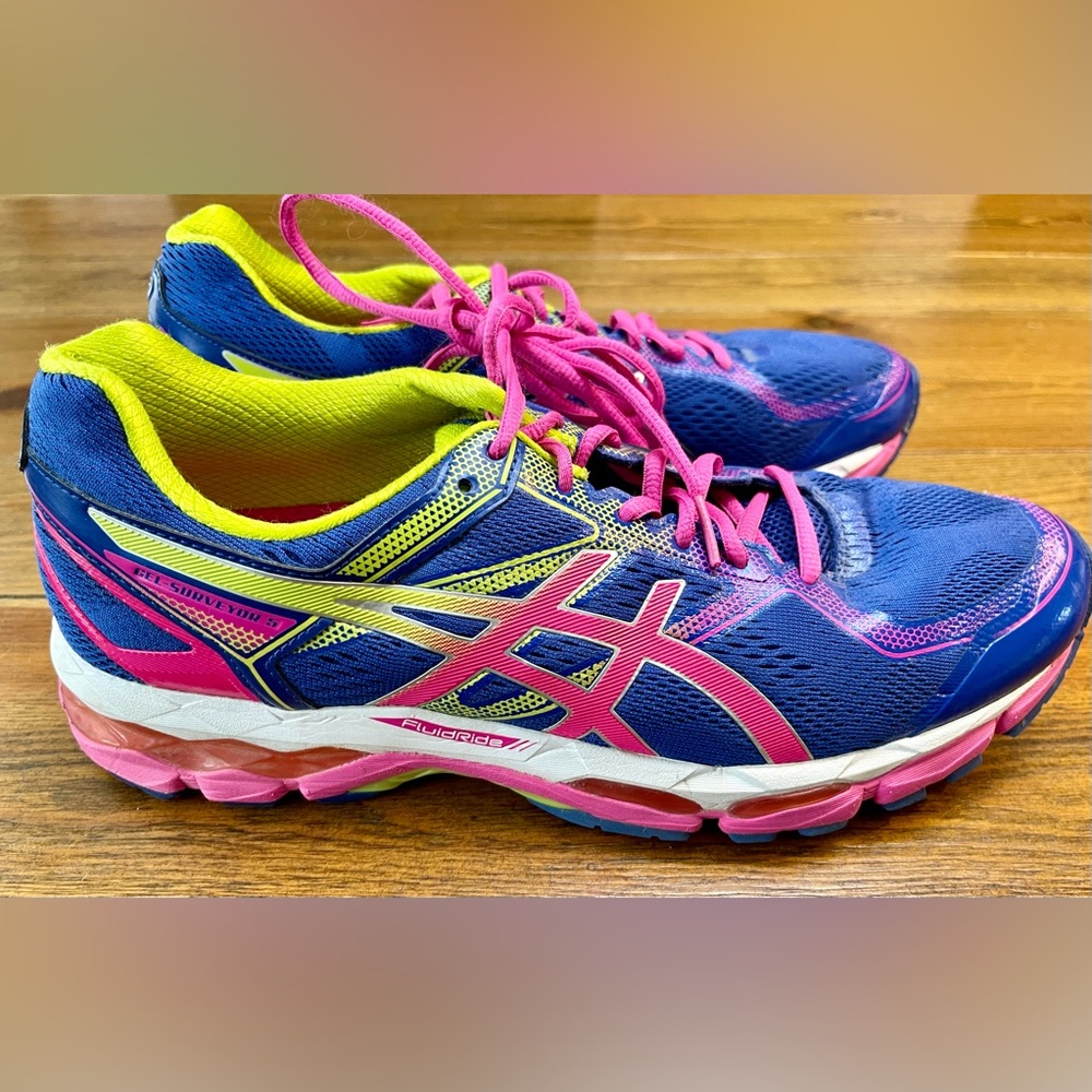 COPY - ASICS | Women's 11 | Gel-Surveyor 5 - Purple Pink Yellow | Running Shoes